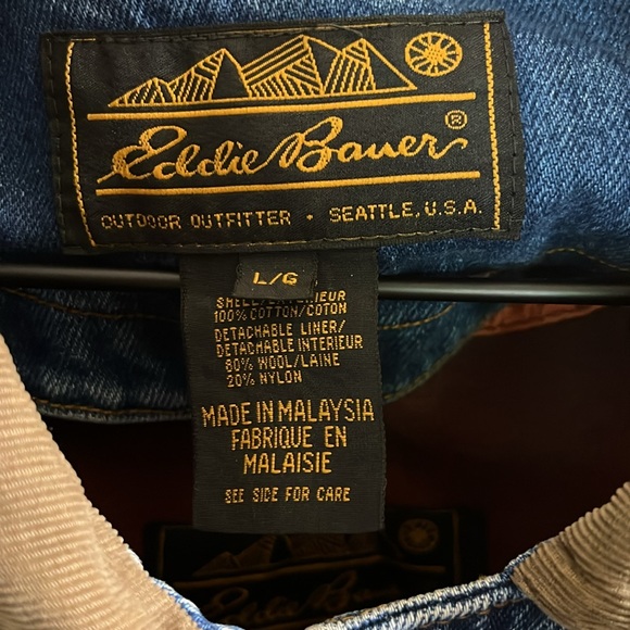 Vintage Eddie Bauer Denim Jacket with Detachable Liner - Picture 2 of 8